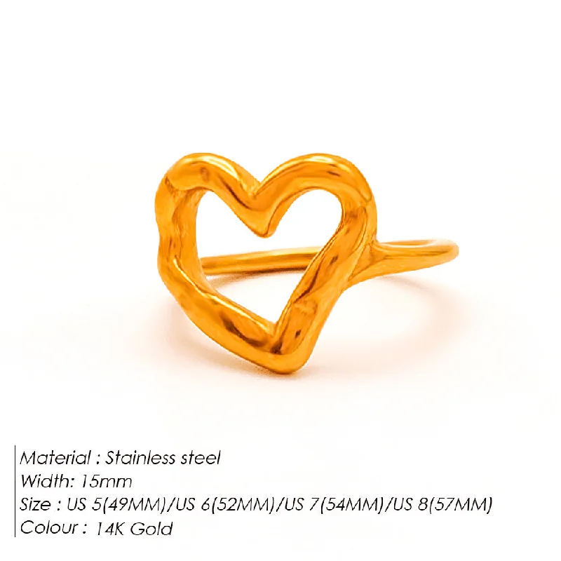 Tr18902 Hollow Love Heart-Shaped Ring