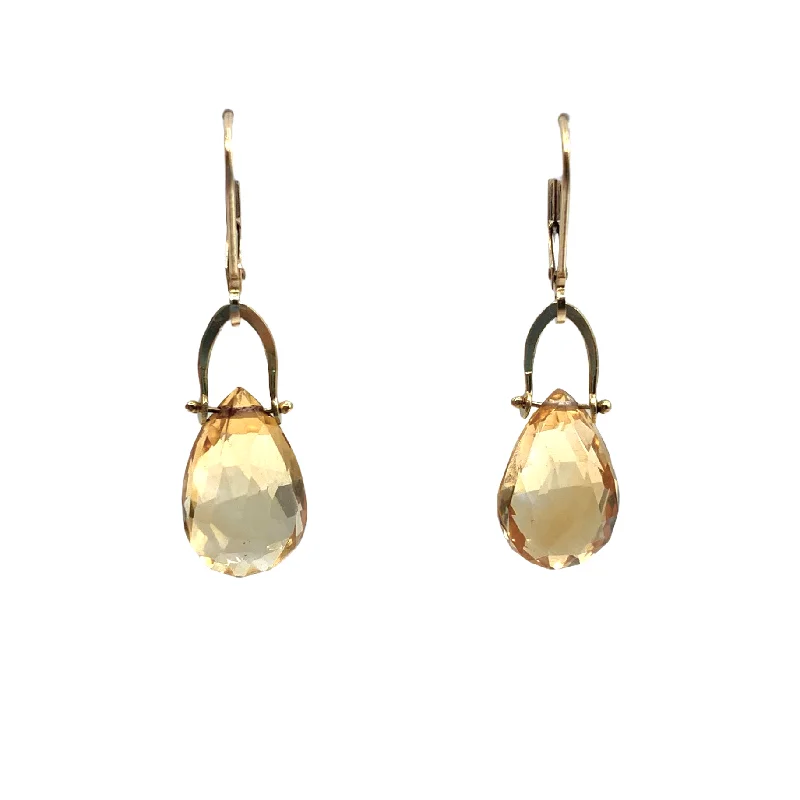 dangly earrings for women -Sunny Citrine Teardrops