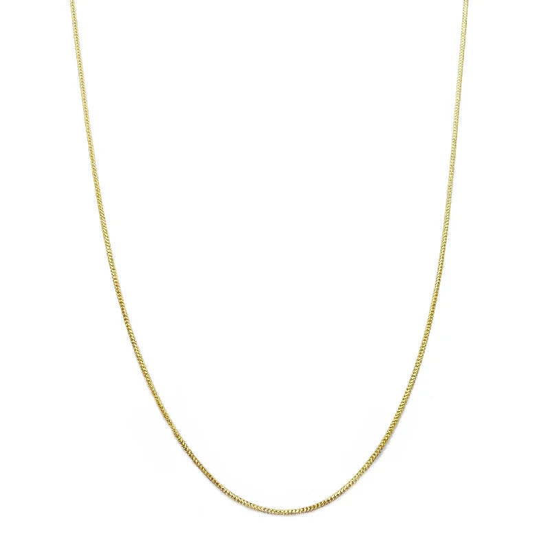 gold charm necklaces for women -Solid Round Franco Chain (14K)