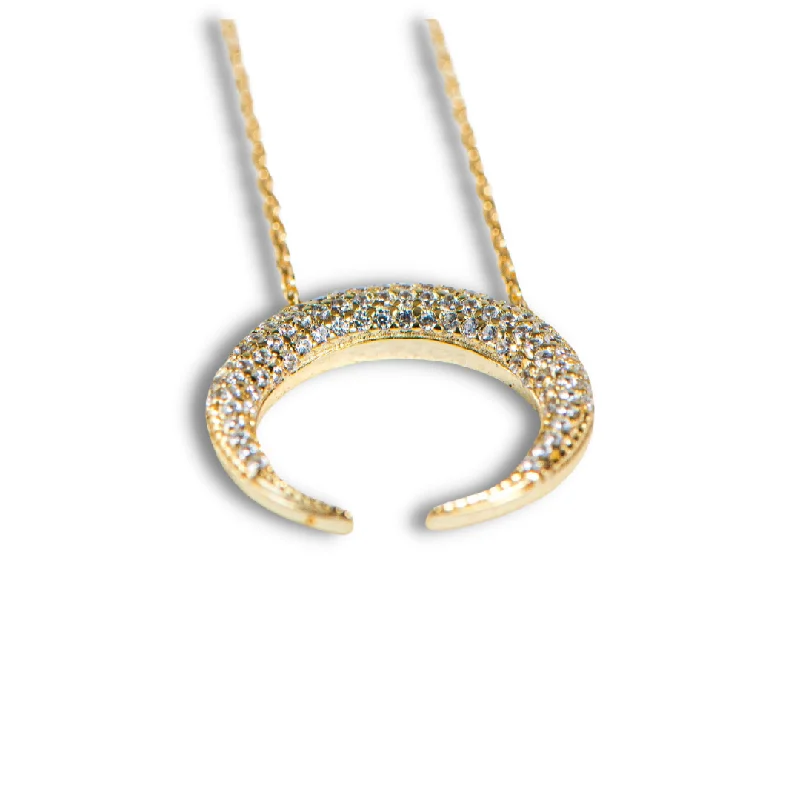 minimalist necklaces for women -Crescent Moon in Gold