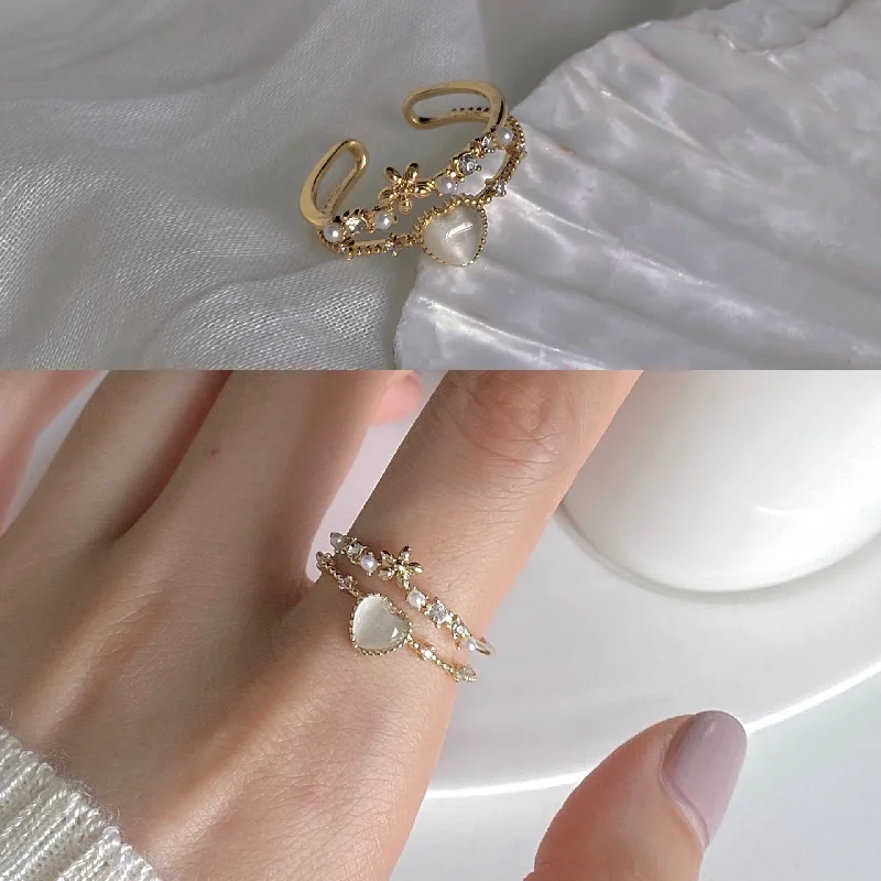 Opal Double-Layer Ring