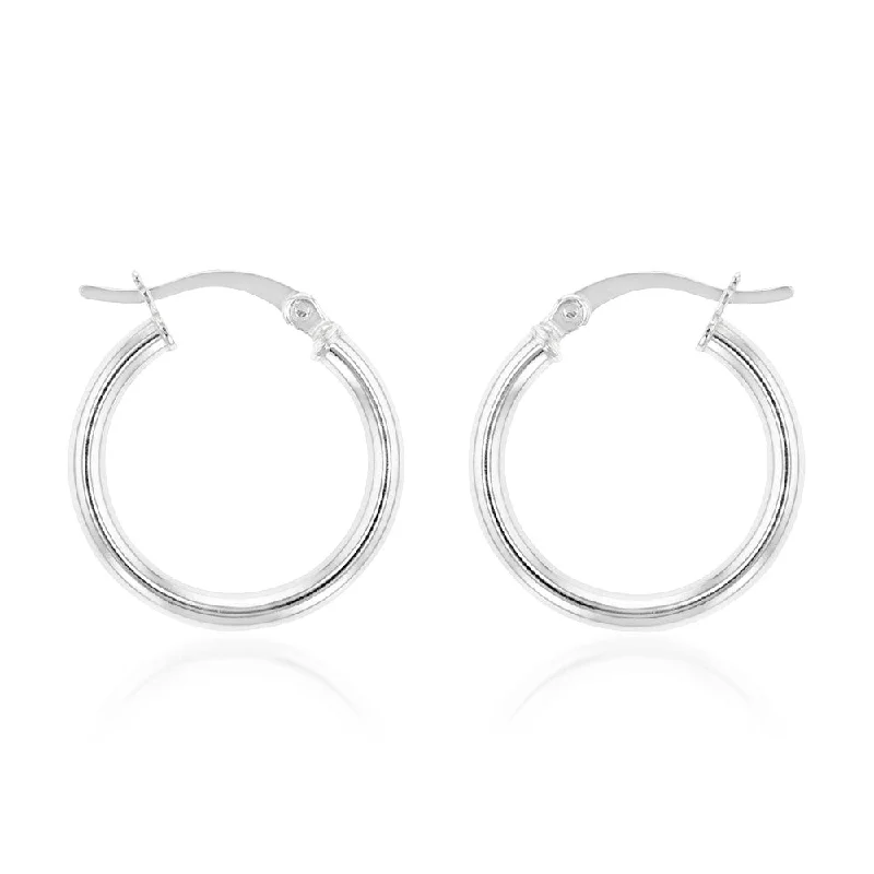 butterfly earrings for women -Sterling Silver Plain 20mm Hoop Earrings