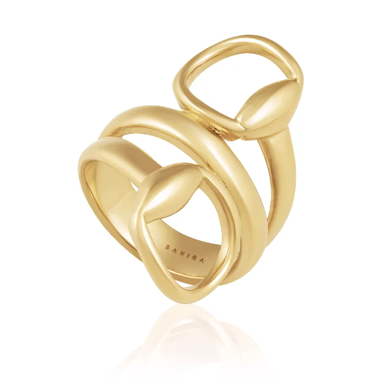 solitaire rings for women -Horsebit Ring