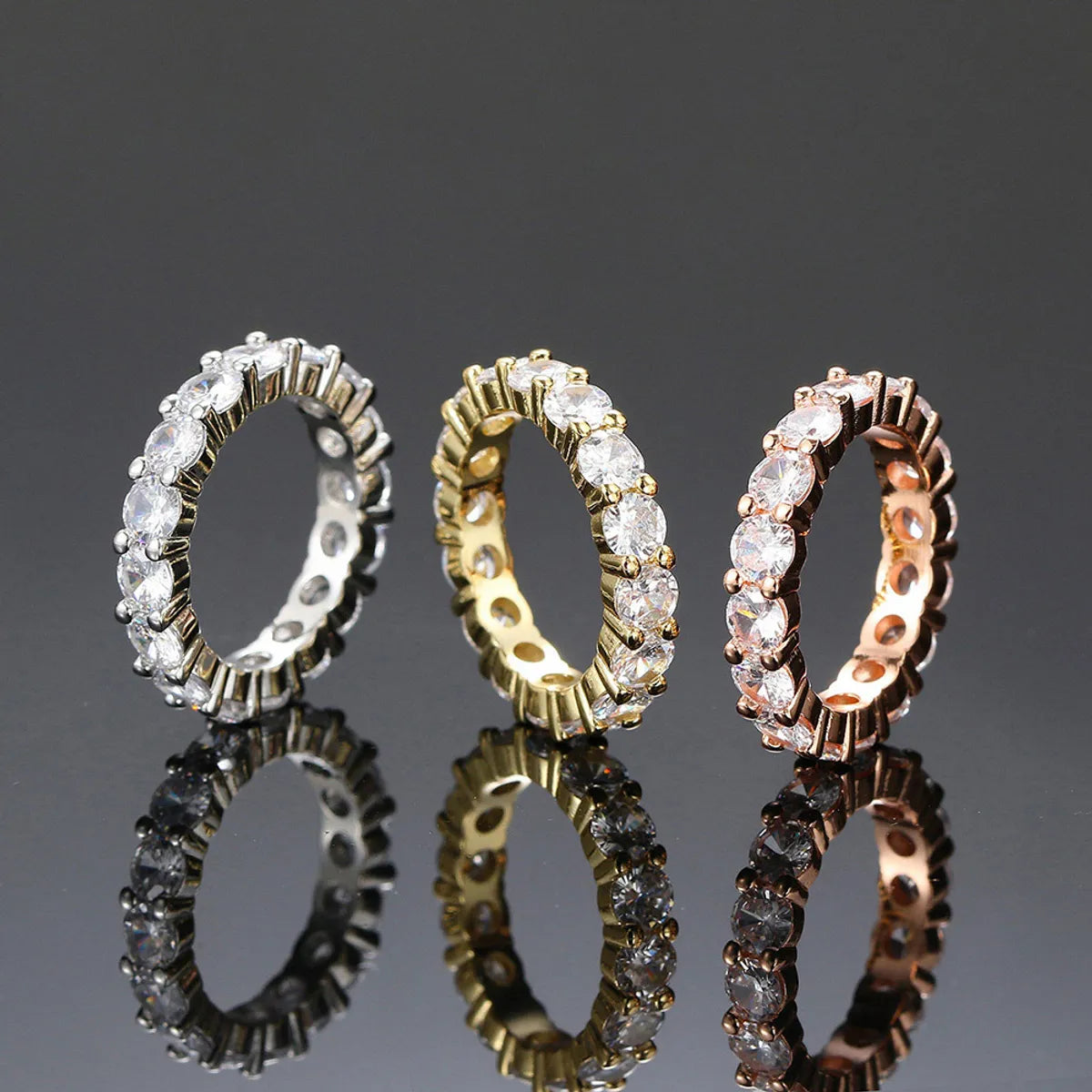 sapphire rings for women -Fashion Geometric Copper Zircon Rings In Bulk