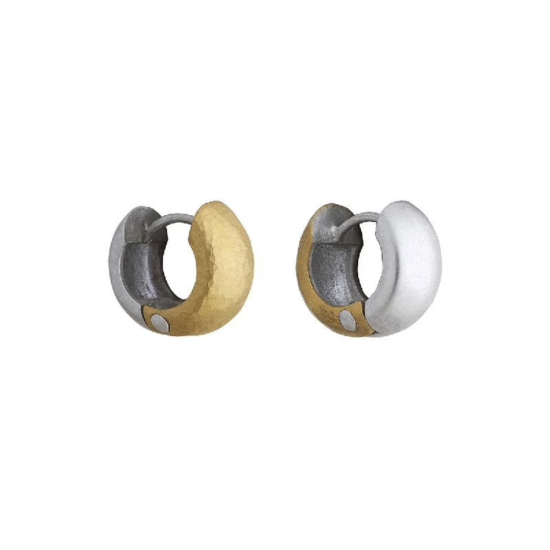 black diamond earrings for women -Lika Behar Chunky Huggies in 24k Gold and Sterling Silver