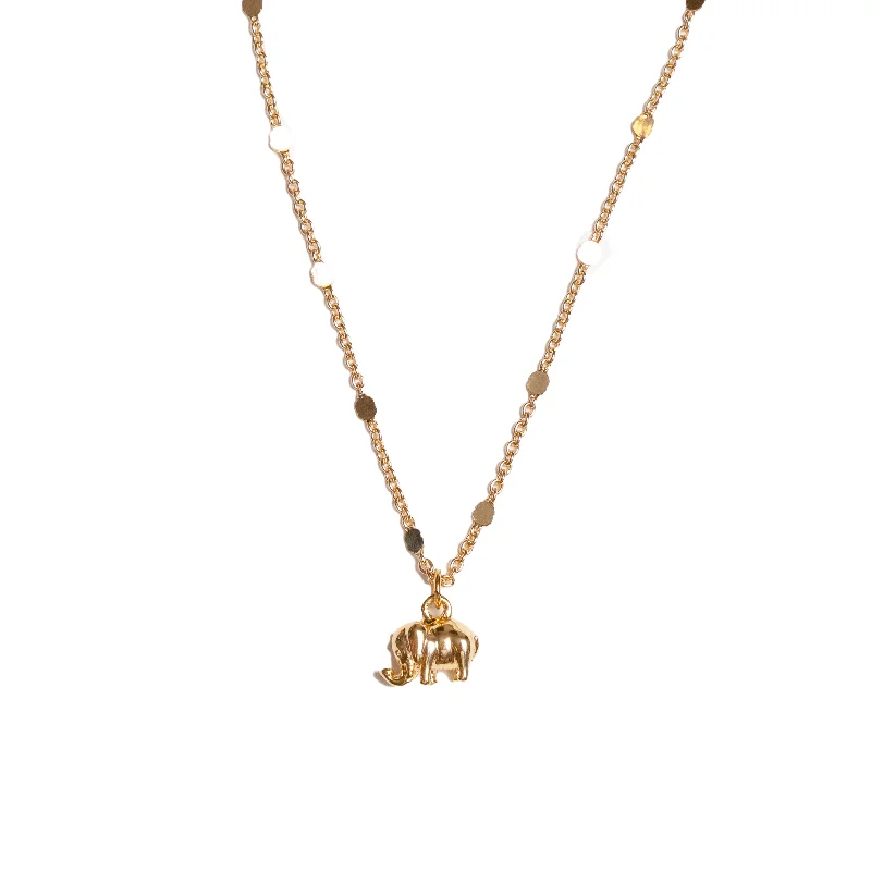 chunky necklaces for women -Good Fortune Elephant Charm Necklace