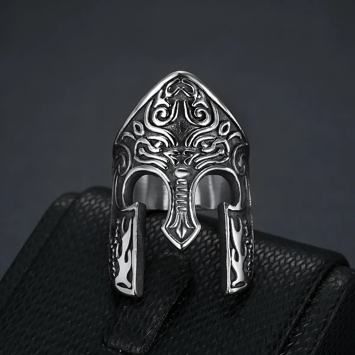 platinum rings for women -Retro Mask 304 Stainless Steel Unisex Rings