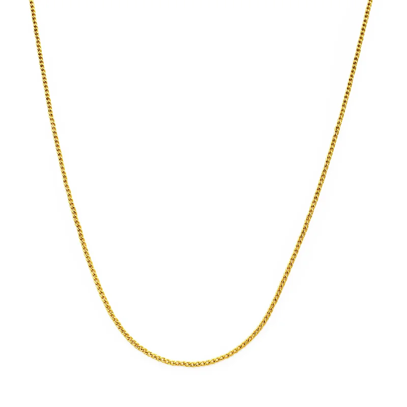 diamond necklaces for women -Open Curb/Cuban Chain (24K)