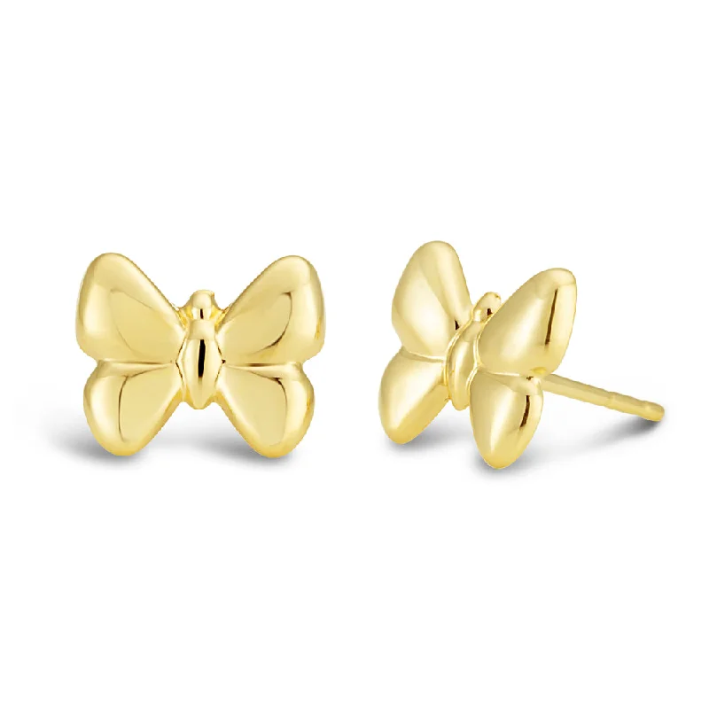 stud earrings for women -9ct Yellow Gold Butterfly Stud Earrings