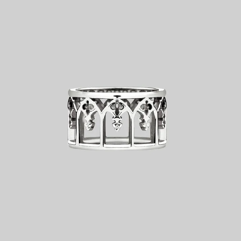 statement rings for women -NOIR. Gothic Arches Ring - Silver