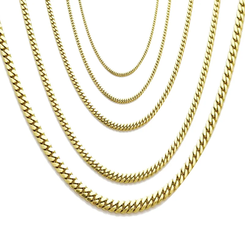 high-end necklaces for women -Solid Miami Cuban Chain (10K)