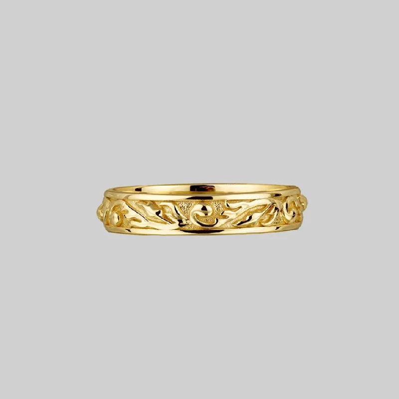 fine jewelry rings for women -NOTORIETY. Ornate Band Ring - Gold