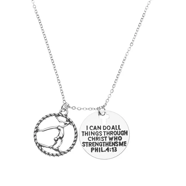 diamond tennis necklaces for women -Gymnastics I Can Do All Things Through Christ Who Strengthens Necklace