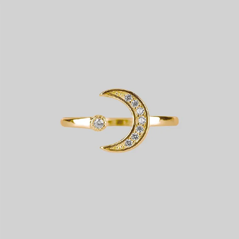 heart ring for women -INDU. Moon & Star Gold Ring