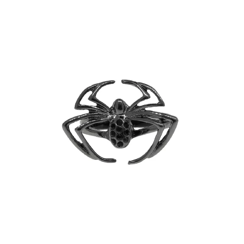 unique rings for women -1928 Jewelry Black Spider Hematite Stone Ring Size 8