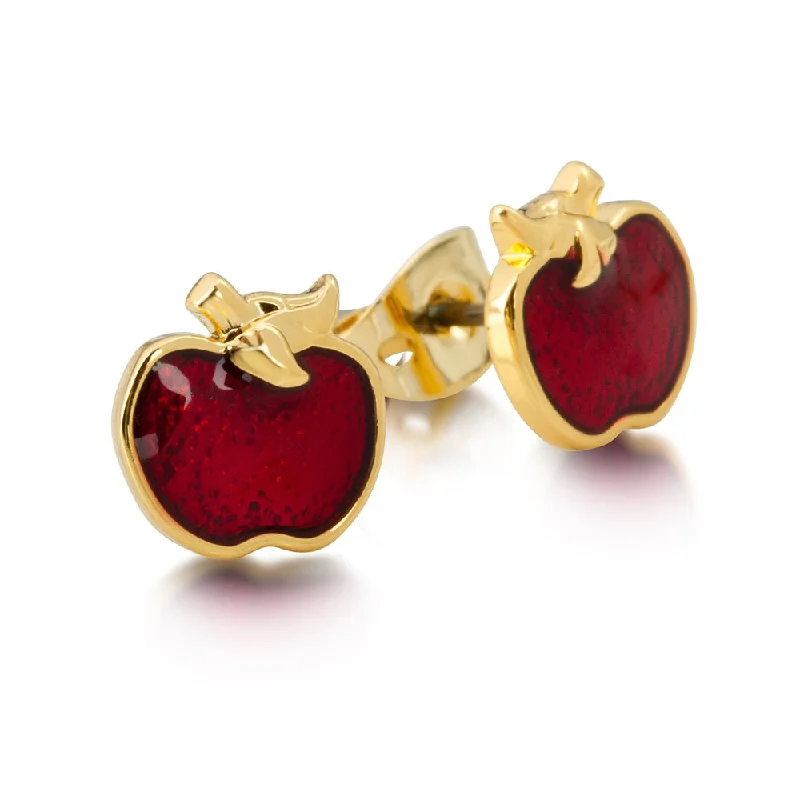 gold-plated earrings for women -DISNEY Snow White Red Apple Stud Earrings