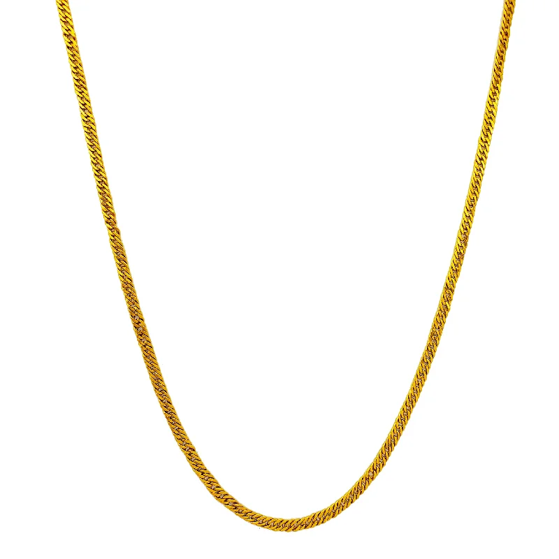 adjustable necklaces for women -Solid Flat Miami Cuban Chain (24K)