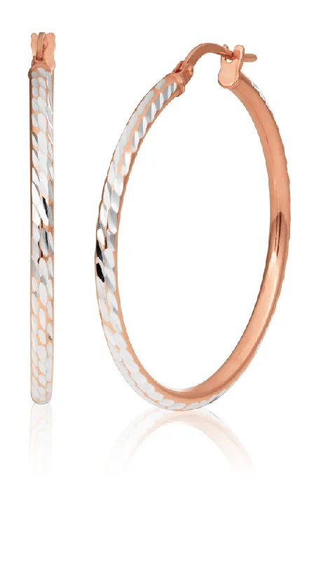 celestial earrings for women -9ct Rose Gold Silver Filled 2x30mm Fancy Hoop Earrings