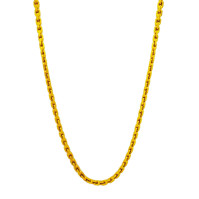 adjustable chain necklaces for women -Solid Cable Chain (24K)