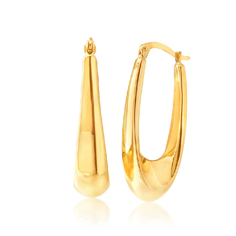 flower earrings for women -9ct Yellow Gold Fancy Hoop Earrings