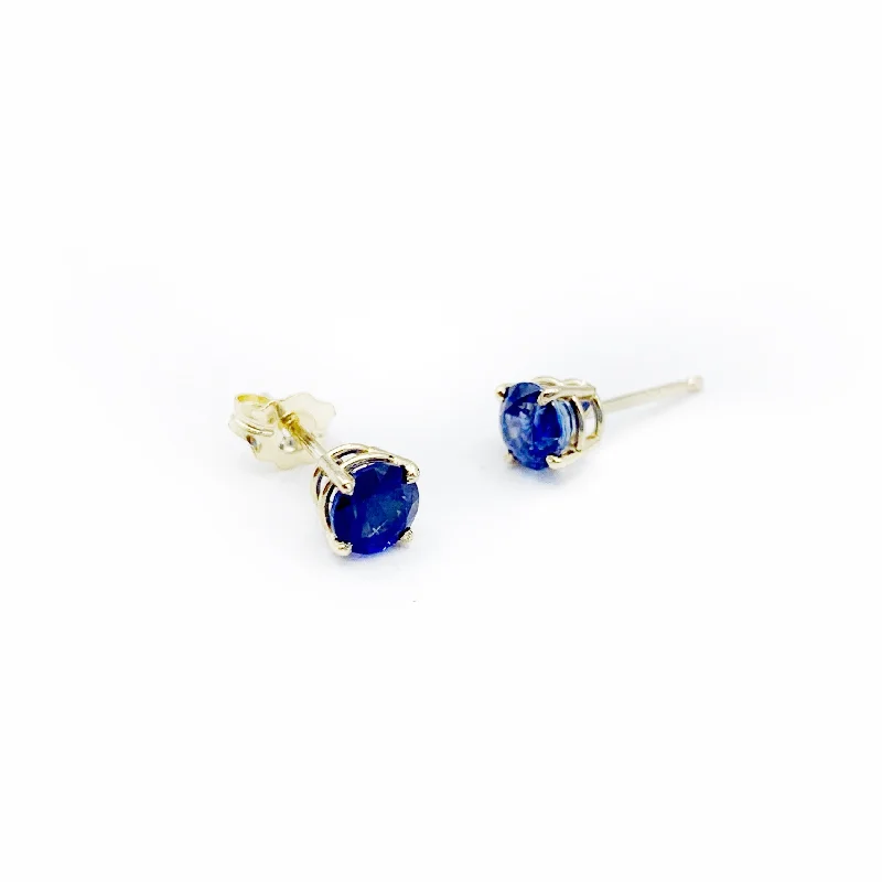 asymmetrical earrings for women -Deep Luxe Sapphire Earrings