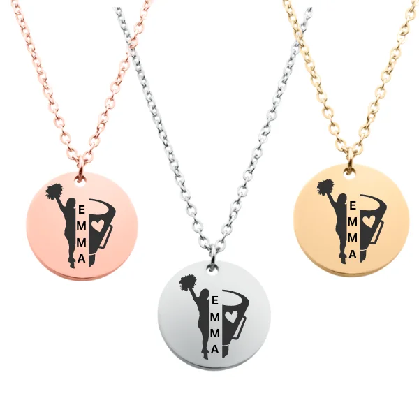 diamond necklaces for women -Engraved Cheerleader Megaphone Necklace