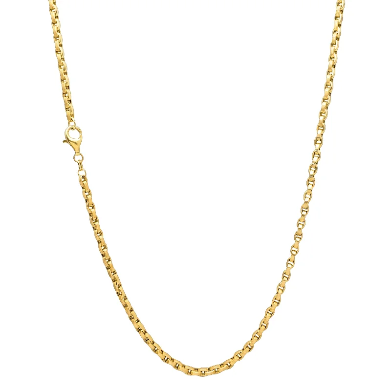 emerald-cut necklaces for women -Solid Box-Cable Chain (14K)