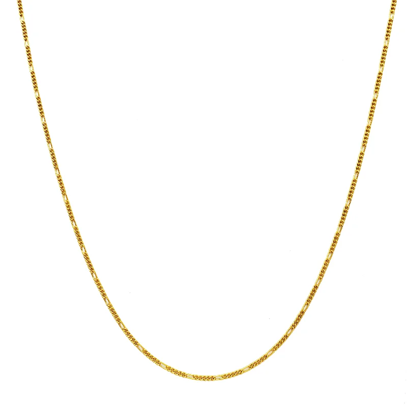 gemstone necklaces for women -Figaro Link Chain (24K)