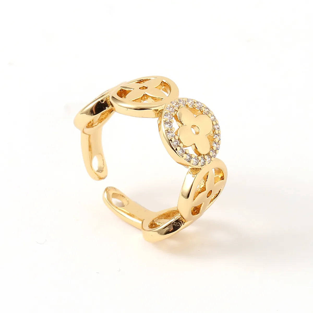 infinity rings for women -New Women'S Copper Plated Real Gold Geometric Open Tail Ring