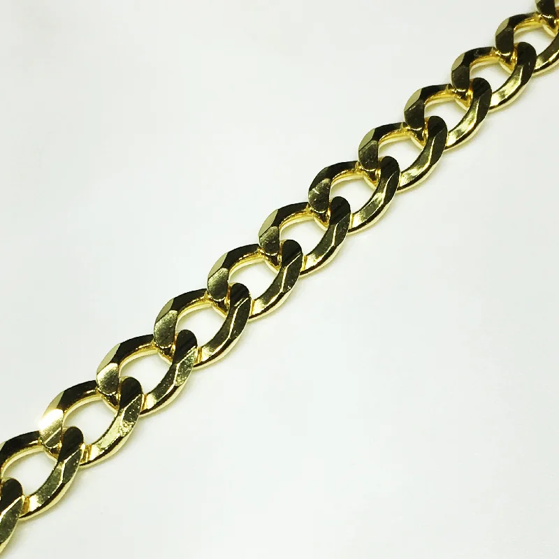 trendy necklaces for women -Italian Style Curb Link Chain Silver (Yellow)