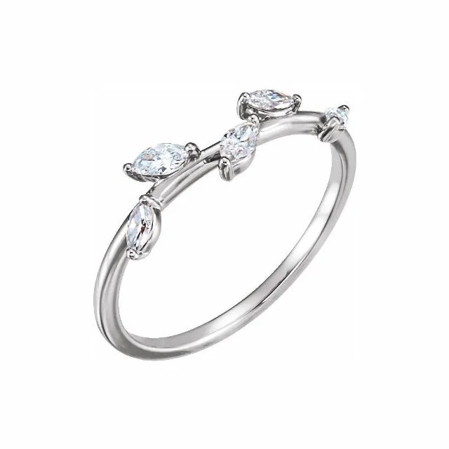 heart-shaped rings for women -Vine Stackable Ring