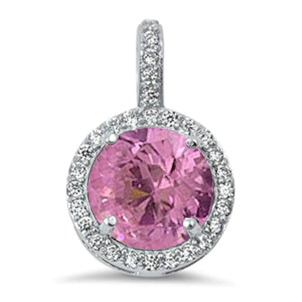 luxury necklaces for women -Pink Halo Pendant