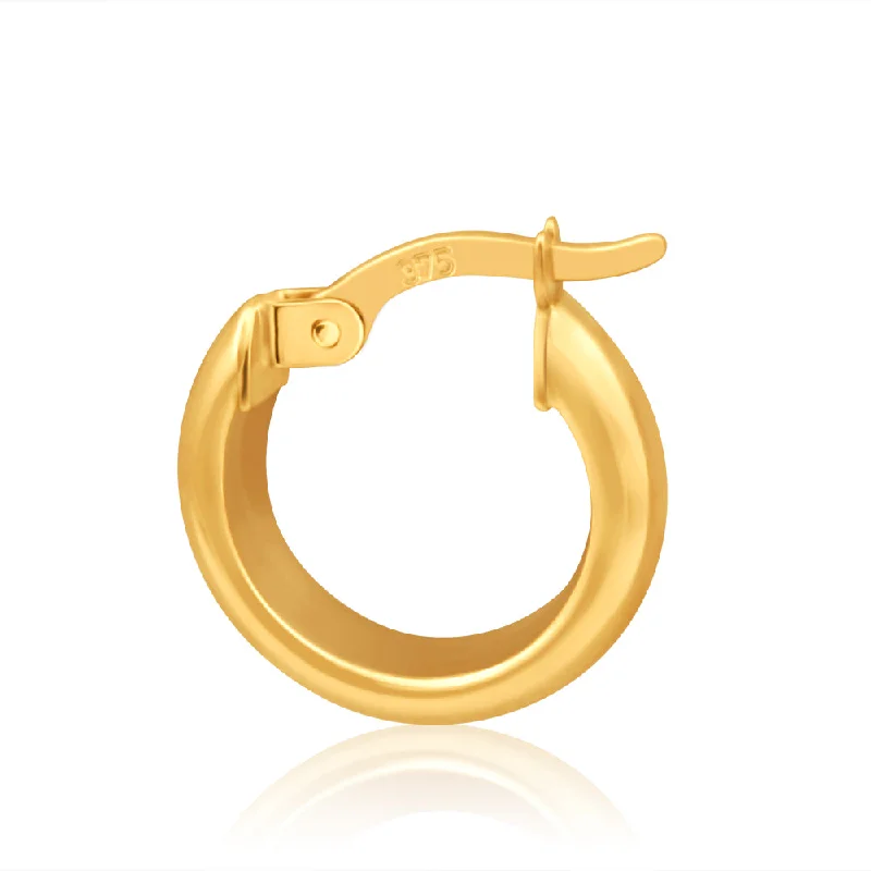 classic earrings for women -9ct Yellow Gold Hoop Earrings