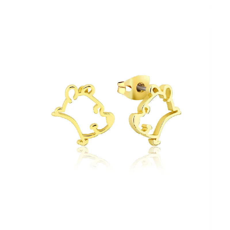 gemstone earrings for women -Disney Gold Plated Winnie The Pooh Open 13mm Stud Earrings