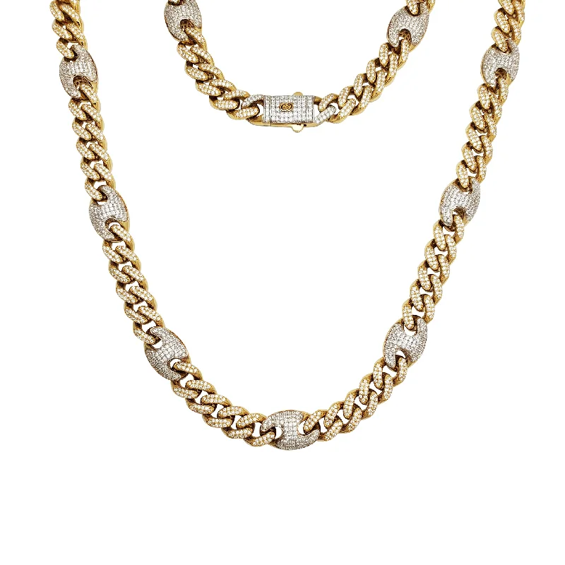 geometric necklaces for women -Cuban Link CZ Chain (14K)