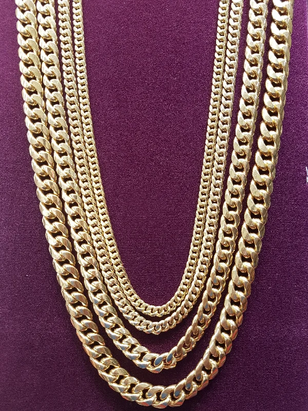 circle necklaces for women -Lightweight Miami Cuban Link Chain - Box Lock (10K)