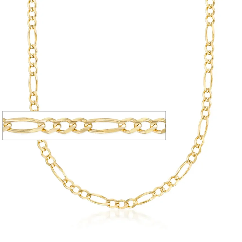 heart-shaped necklaces for women -Solid Figaro Chain (14K)