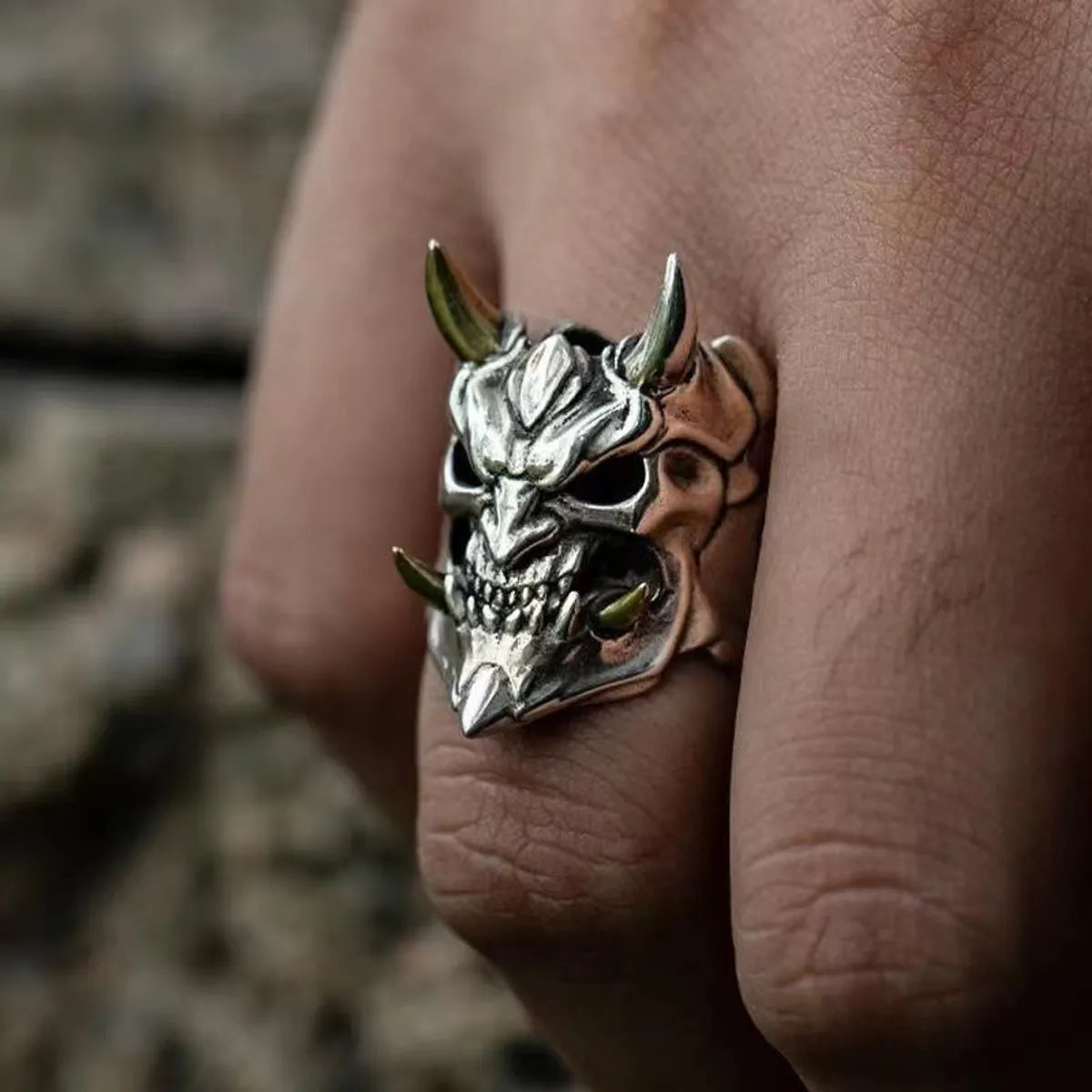 pear-shaped rings for women -Retro Punk Ghost Alloy Plating Men'S Open Rings