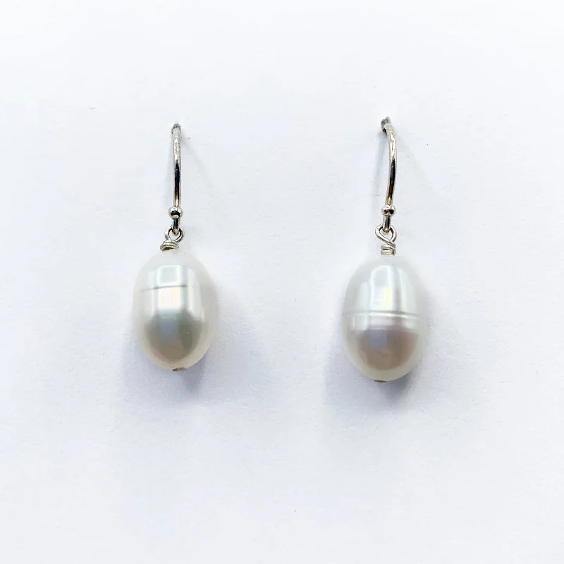 fashion-forward earrings for women -Sterling Silver Pearl Drop Earrings