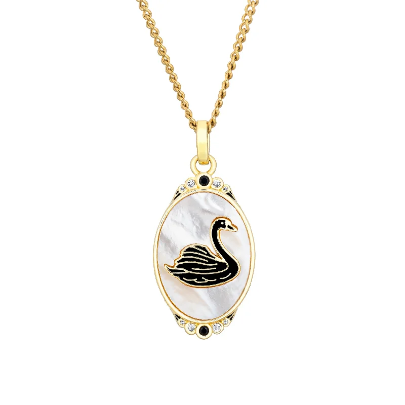 designer necklaces for women -Black Swan Necklace