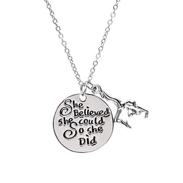 anniversary necklaces for women -Gymnastics She Believed She Could So She Did Necklace