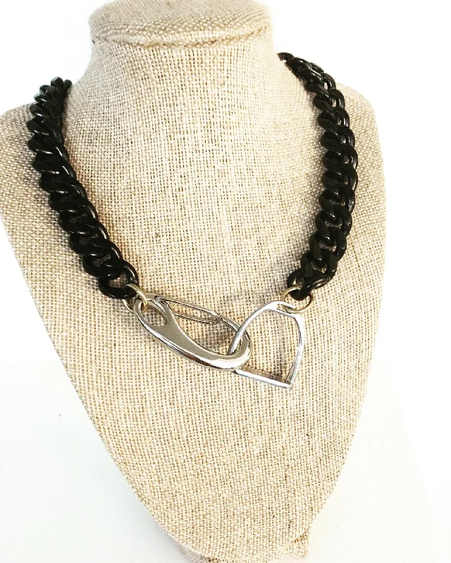 woven chain necklaces for women -SIR BARTON CHOKER | black