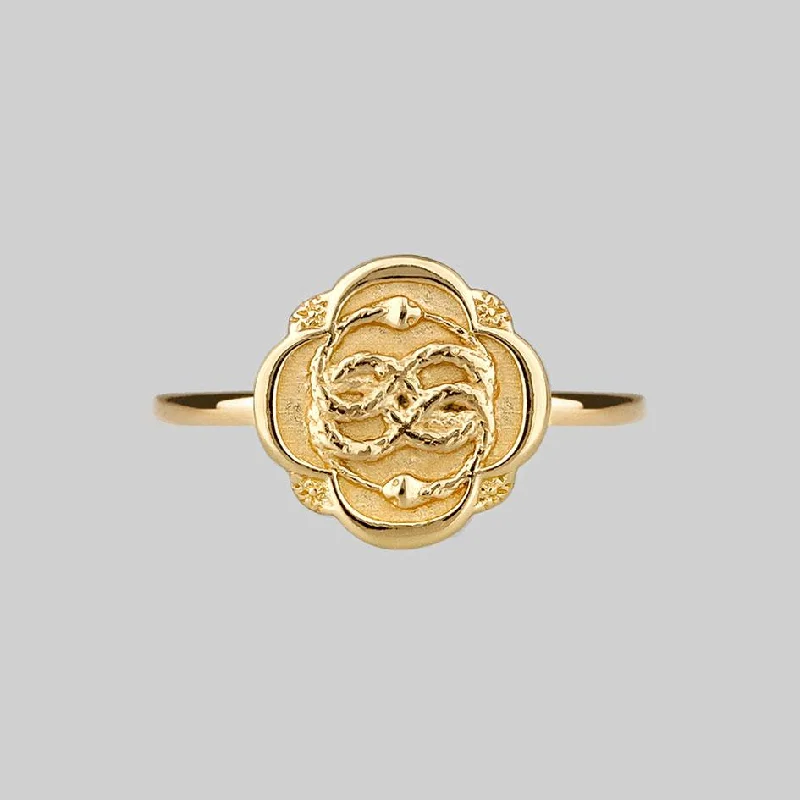 crystal rings for women -OUROBOROS. Infinite Snake Gold Ring