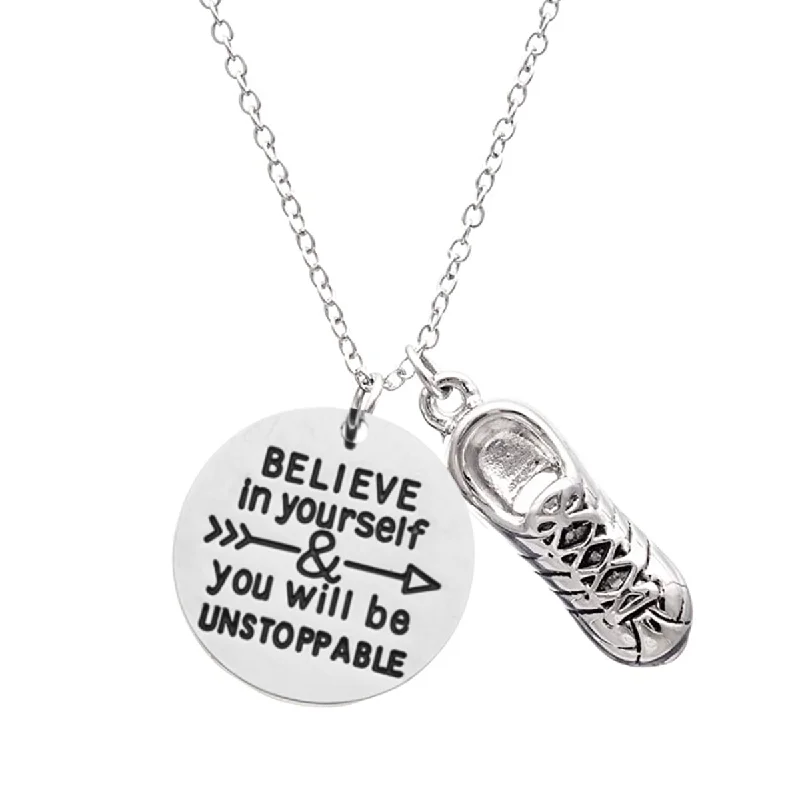 layered necklaces for women -Runner Necklace - Believe In Yourself and You Will Be Unstoppable