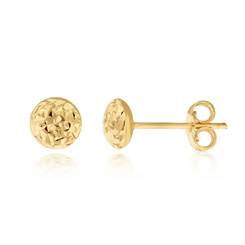 celestial earrings for women -9ct Yellow Gold Textured 5.5mm Stud Earrings