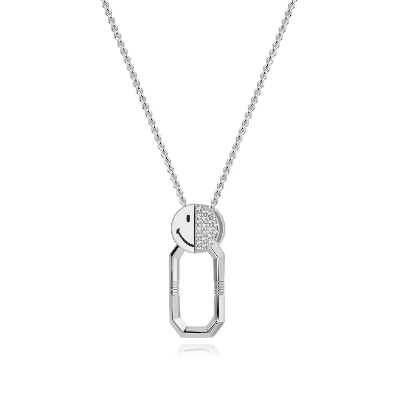 designer necklaces for women -KKLUExSMILEY® Silver Detachable Link Necklace