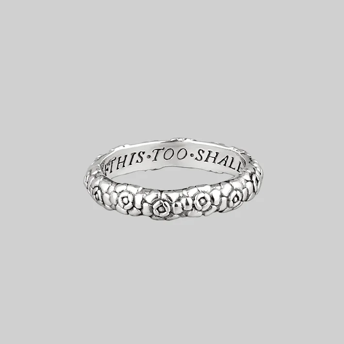 bold statement rings for women -This Too Shall Pass Posie Ring - Silver