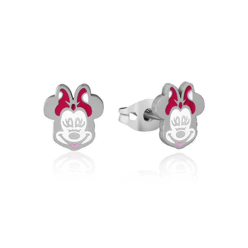 pearl stud earrings for women -DISNEY Stainless Steel 11mm Animated Minnie Mouse Stud Earrings