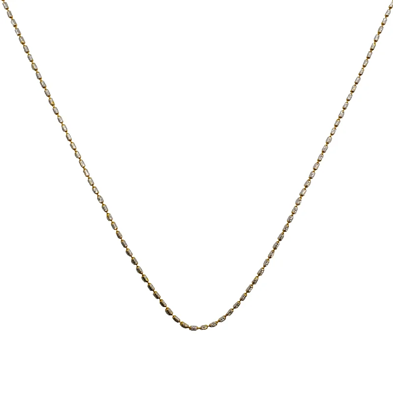 choker necklaces for women -Two-tone Rice Style Chain (14K)