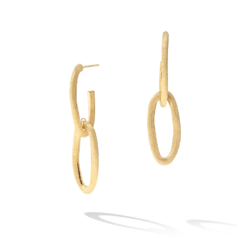 pearl stud earrings for women -Marco Bicego Jaipur Link Collection 18K Yellow Gold Oval Double Link Earrings